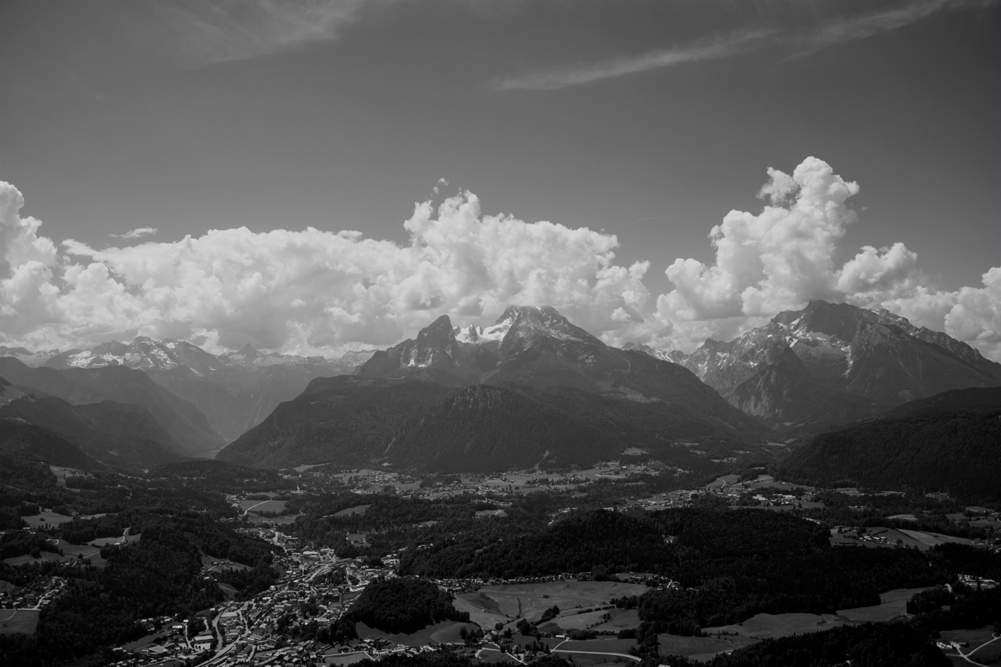 Schwarzweiß Panorama Watzmann
